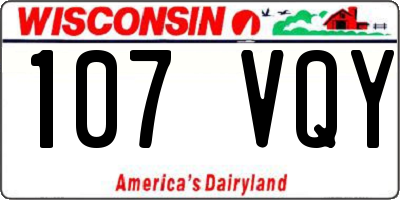WI license plate 107VQY