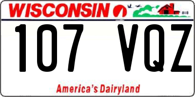 WI license plate 107VQZ