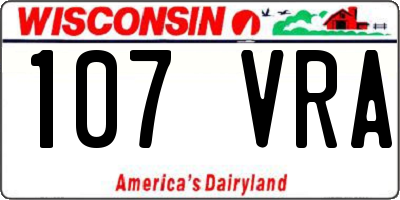 WI license plate 107VRA
