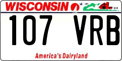 WI license plate 107VRB