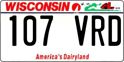 WI license plate 107VRD