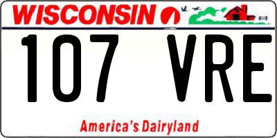 WI license plate 107VRE