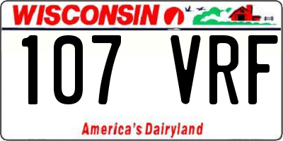 WI license plate 107VRF