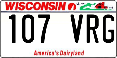 WI license plate 107VRG