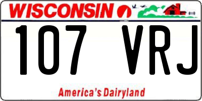 WI license plate 107VRJ