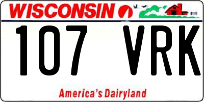WI license plate 107VRK