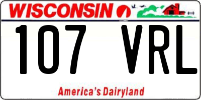 WI license plate 107VRL