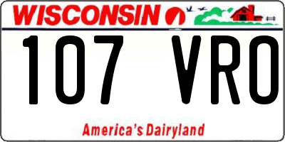 WI license plate 107VRO