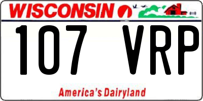 WI license plate 107VRP