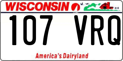 WI license plate 107VRQ