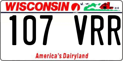WI license plate 107VRR