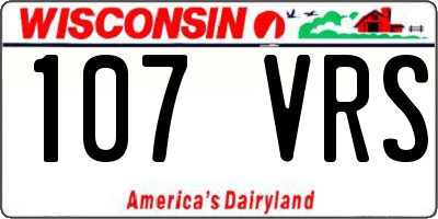 WI license plate 107VRS