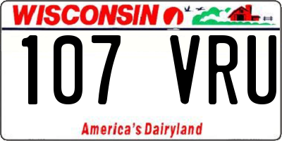 WI license plate 107VRU