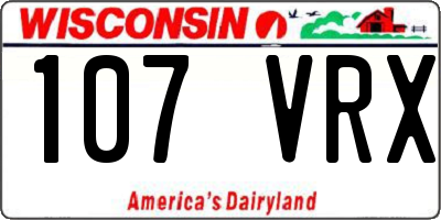 WI license plate 107VRX