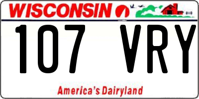 WI license plate 107VRY