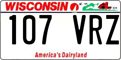 WI license plate 107VRZ