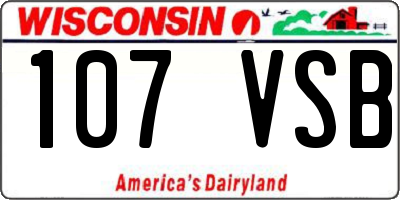 WI license plate 107VSB