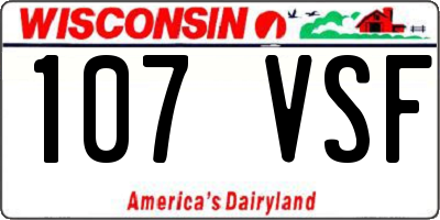 WI license plate 107VSF