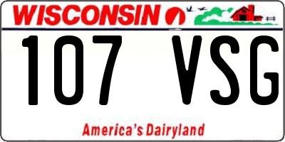 WI license plate 107VSG
