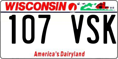 WI license plate 107VSK