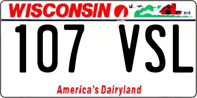 WI license plate 107VSL