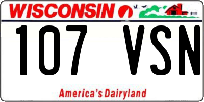 WI license plate 107VSN