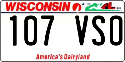 WI license plate 107VSO