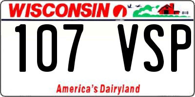 WI license plate 107VSP