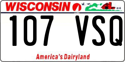 WI license plate 107VSQ