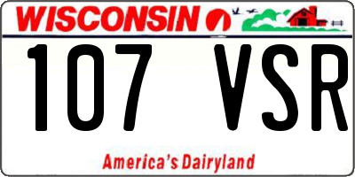 WI license plate 107VSR