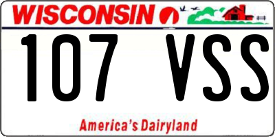 WI license plate 107VSS