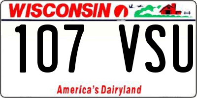 WI license plate 107VSU