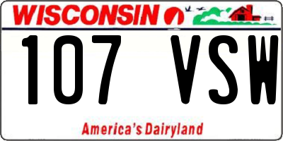 WI license plate 107VSW