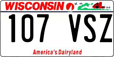 WI license plate 107VSZ