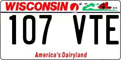 WI license plate 107VTE