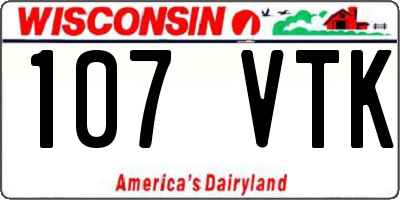 WI license plate 107VTK
