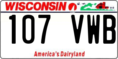 WI license plate 107VWB