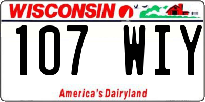 WI license plate 107WIY