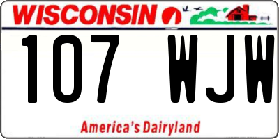 WI license plate 107WJW