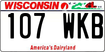 WI license plate 107WKB
