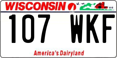 WI license plate 107WKF