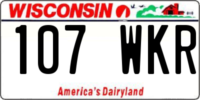 WI license plate 107WKR