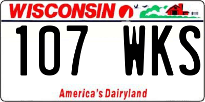 WI license plate 107WKS