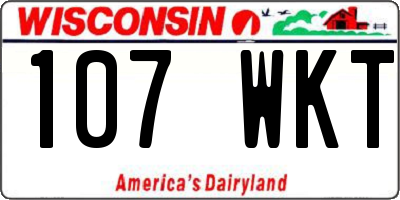 WI license plate 107WKT