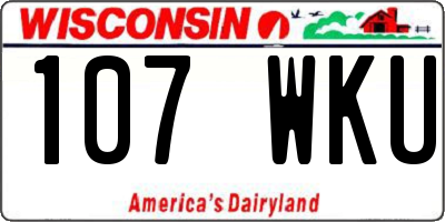 WI license plate 107WKU