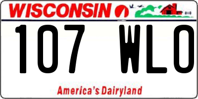 WI license plate 107WLO
