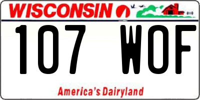 WI license plate 107WOF