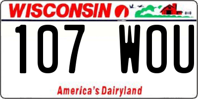 WI license plate 107WOU