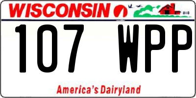 WI license plate 107WPP