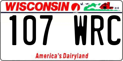 WI license plate 107WRC
